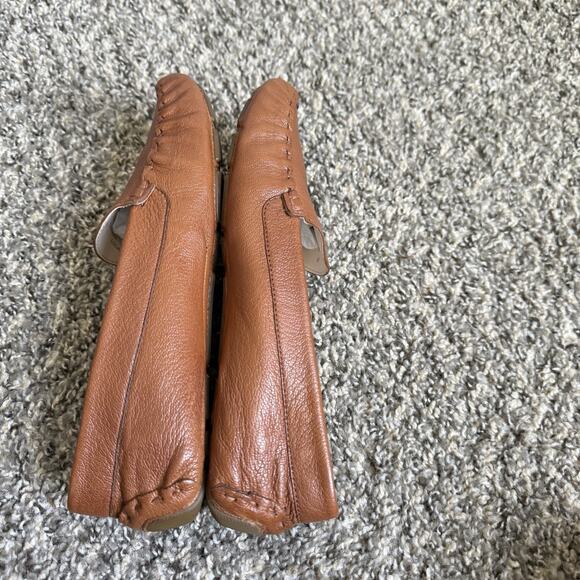 Cole Haan Emmie Drivers 7.5 B Brown Leather Flats Round Toe Shoes Excellent - Picture 5 of 10